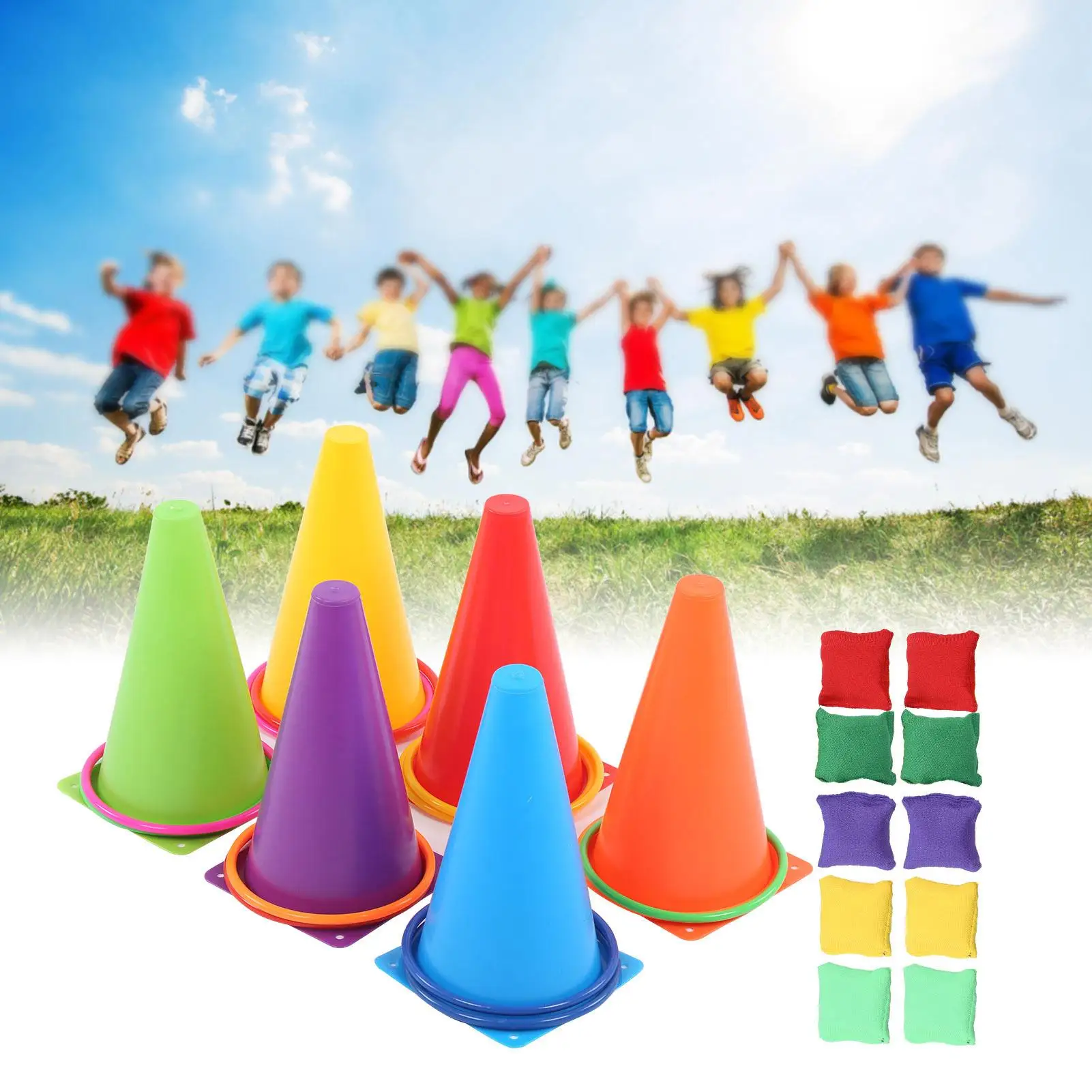 Набор игрушек в виде бобов с 6 дорожными конусами 10 шт.