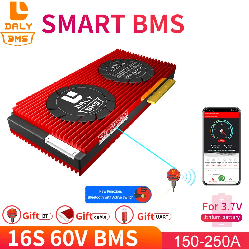 

BMS для 3,7 в 18650 литиевого аккумулятора 16S 60V 150A 200A 250A Bluetooth 485 к USB CAN NTC UART программное обеспечение, литий-ионный аккумулятор BMS