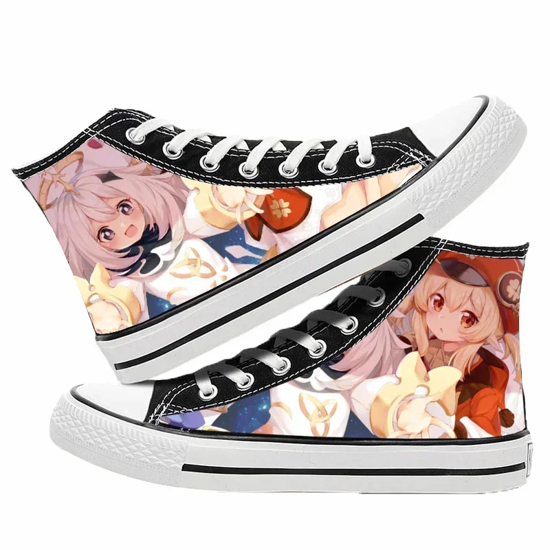 Game Genshin Impact Klee Xiao Print Canvas Zhong Li Tartaglia Won Косплей Высокие кроссовки Повседневная
