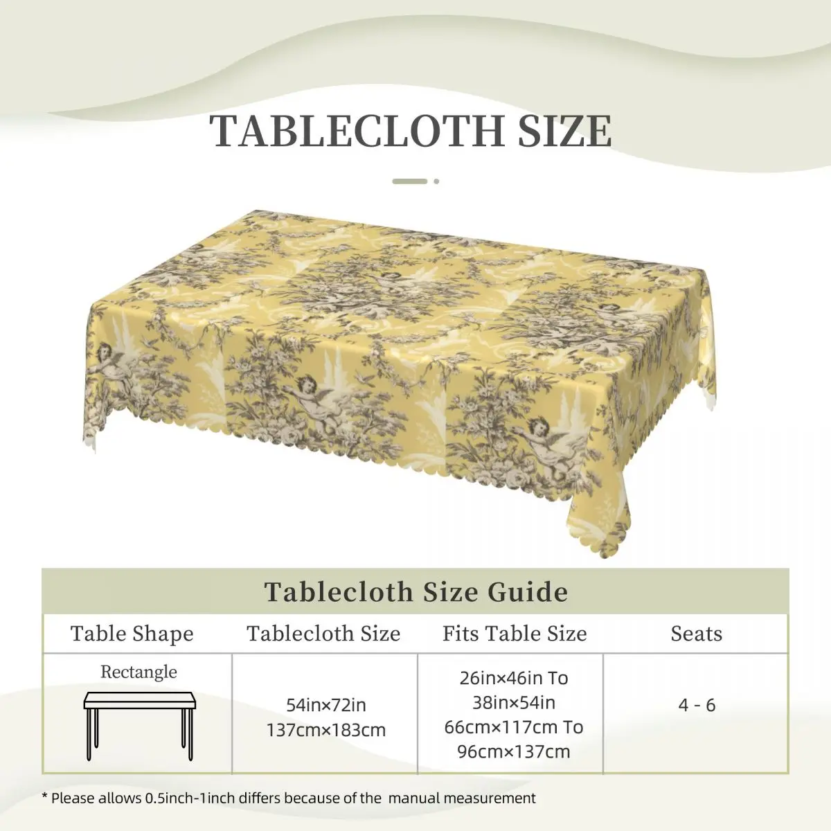 Прямоугольная винтажная скатерть французского интерьера под заказ маслостойкая