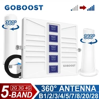 5 band signal booster goboost 2g 3g 4g lte 700 800 1700 1800 1900 2100 2600mhz network repeater 360%c2%b0 cellular amplifier kit