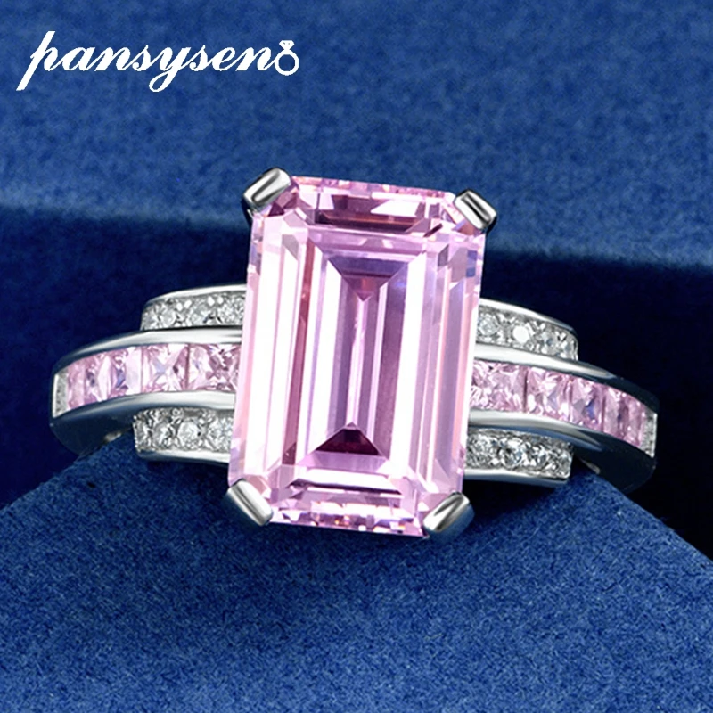 

Женское кольцо из серебра 925 пробы, с изумрудом и розовым сапфиром