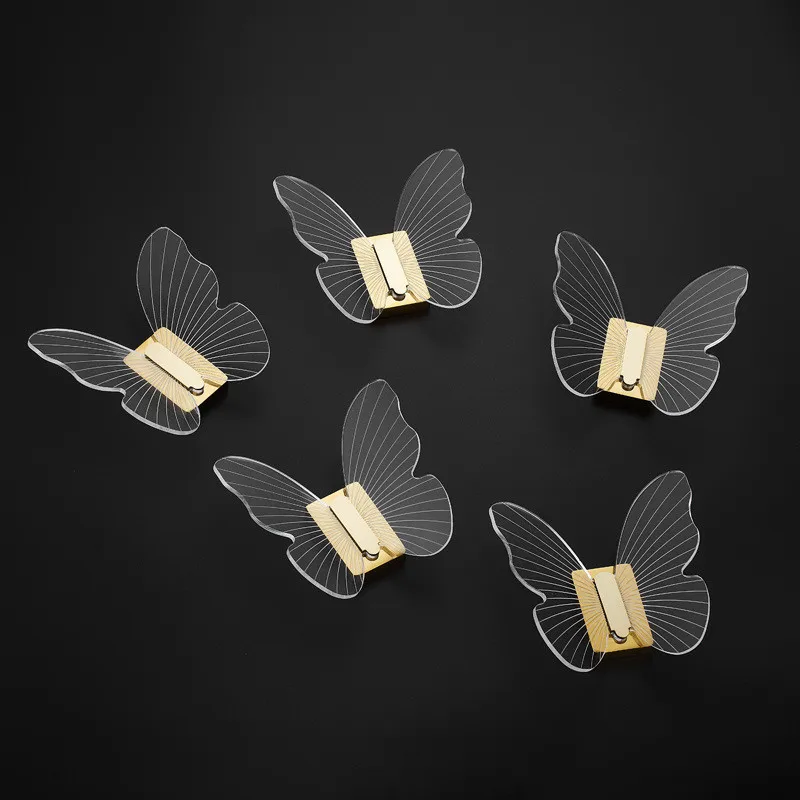 Acrylic Butterfly Robe Hooks Transparent Door Bag Key Holder Towel Hanger Rack Wall Mounted Bathroom Hardware Home Decor |