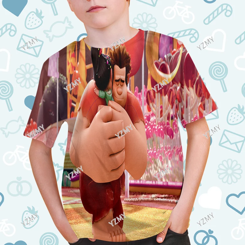 Летняя мужская футболка с 3D-принтом Disney в стиле Ralph Lauren детская повседневная