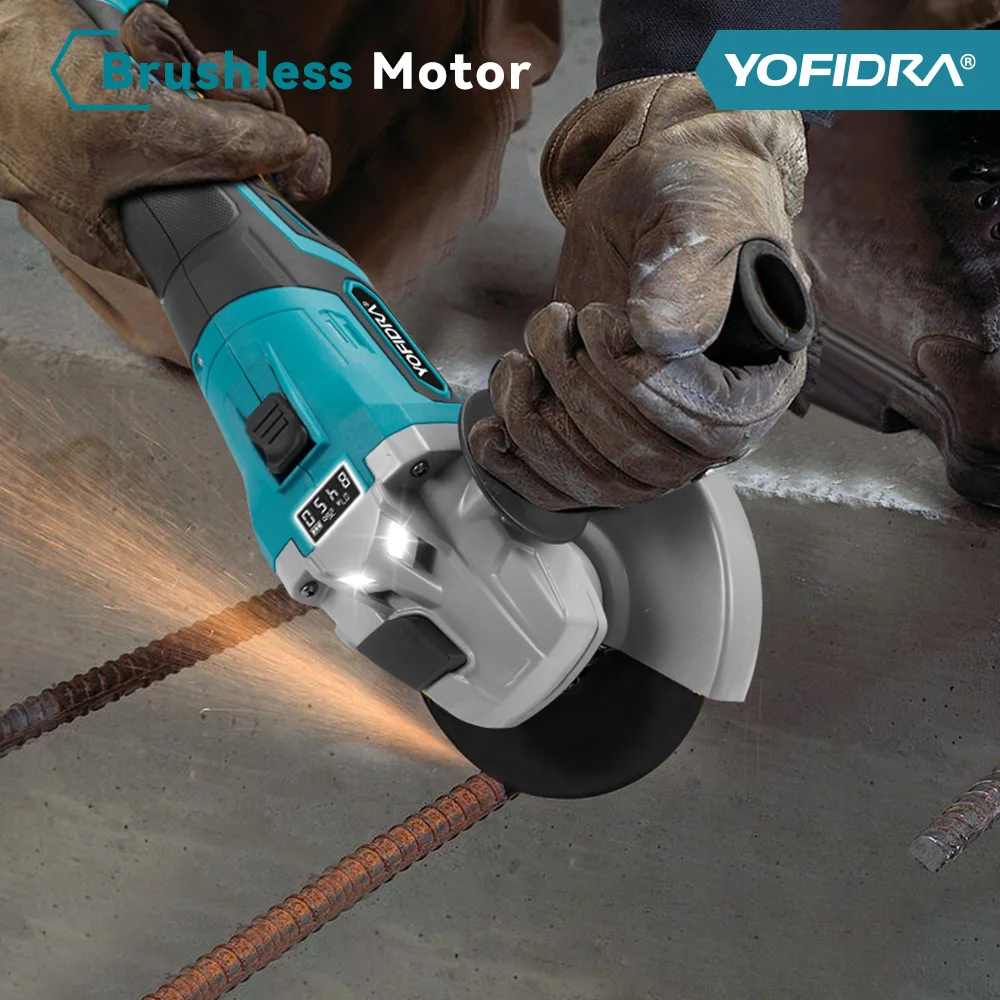 Беспроводная электрическая угловая шлифовальная машина YOFIDRA 125 мм