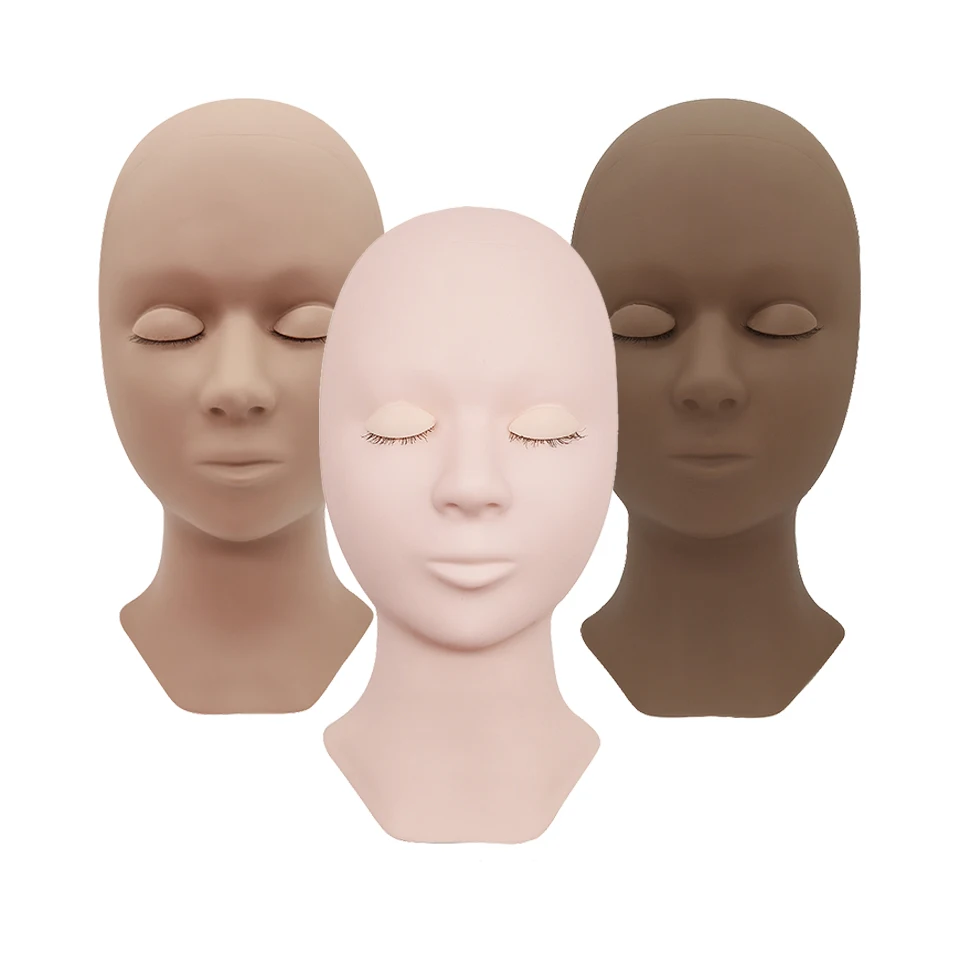 Силиконовая Голова Манекена Для Практики Наращивания Ресниц - Обучающий Набор С