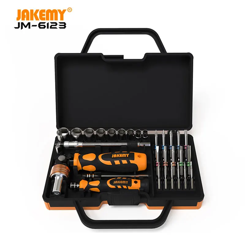 

JAKEMY JM-6123 производитель 31 шт. цветной кольцевой аппарат набор ручных электрических отверток ремонтный инструмент набор ручных инструментов ...