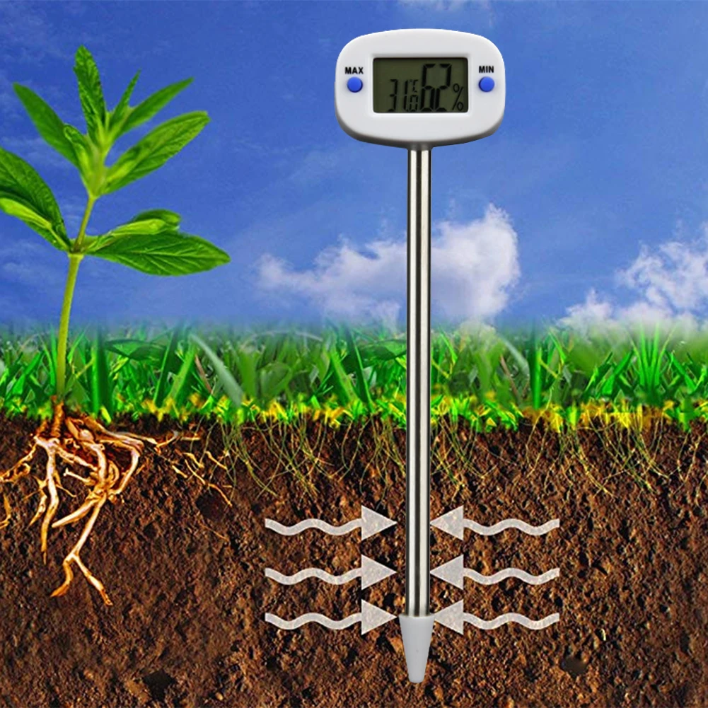 

Wholesale digital soil hygrometer and thermometer recording the min max with probe