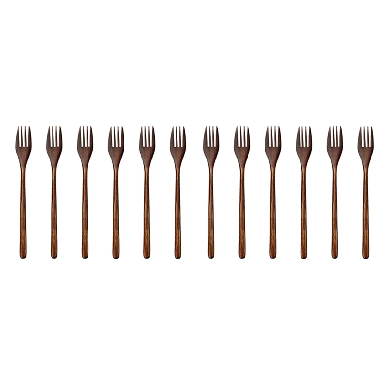 

Wooden Forks, 12 Pieces Eco-Friendly Japanese Wood Salad Dinner Fork Tableware Dinnerware For Kids Adult