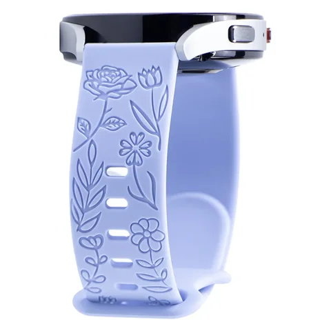 Силиконовый ремешок Geekthink для Samsung Galaxy Watch 6 5 4 с цветочной гравировкой