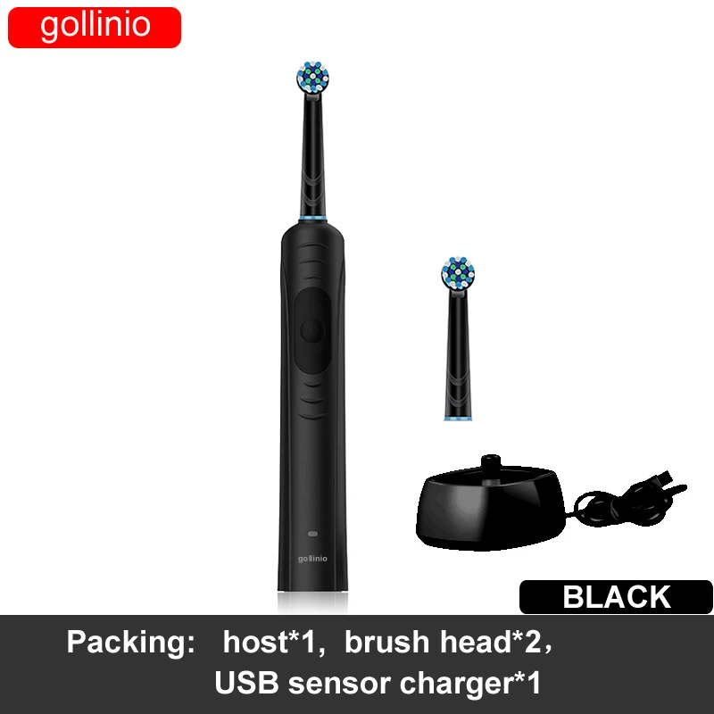 

Gollinio Electric Toothbrush Usb Fast Charging GL201A Sonic Rotate electric toothbrush Rechargeable Replacement Head