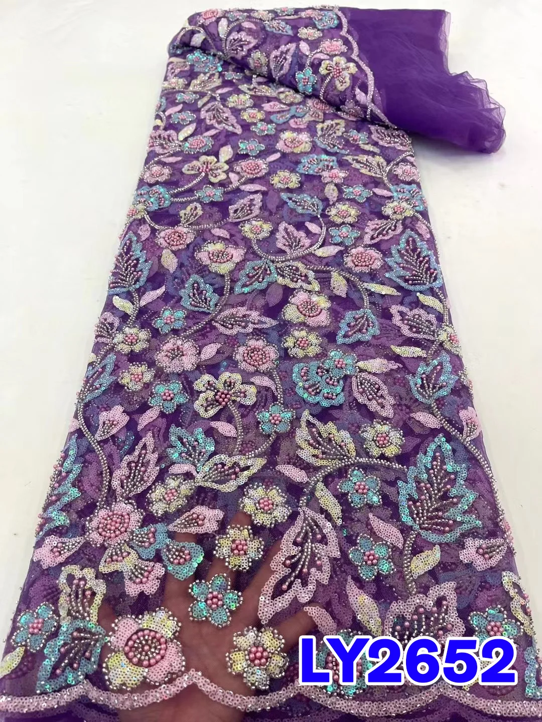 

Nigerian Tulle Lace Fabrics Elegant Beads 2023 High Quality Luxury African Stones French Tulle Lace For Party Material PL357-7