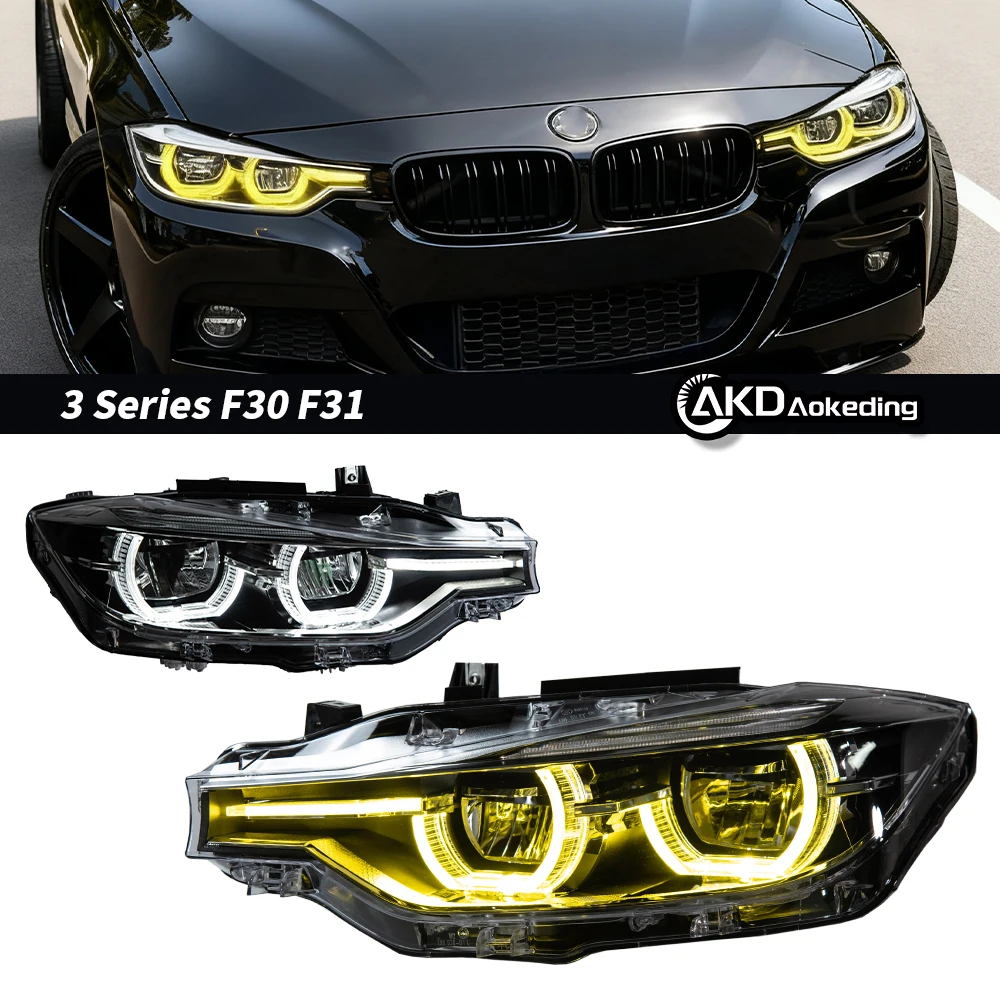 Фото Автозапчасти для фар 3 серии F30 2013-2019 F31 F35 320i новейший Стайлинг светодиодный DRL двойной проектор автомобильные аксессуары модифицированные №1