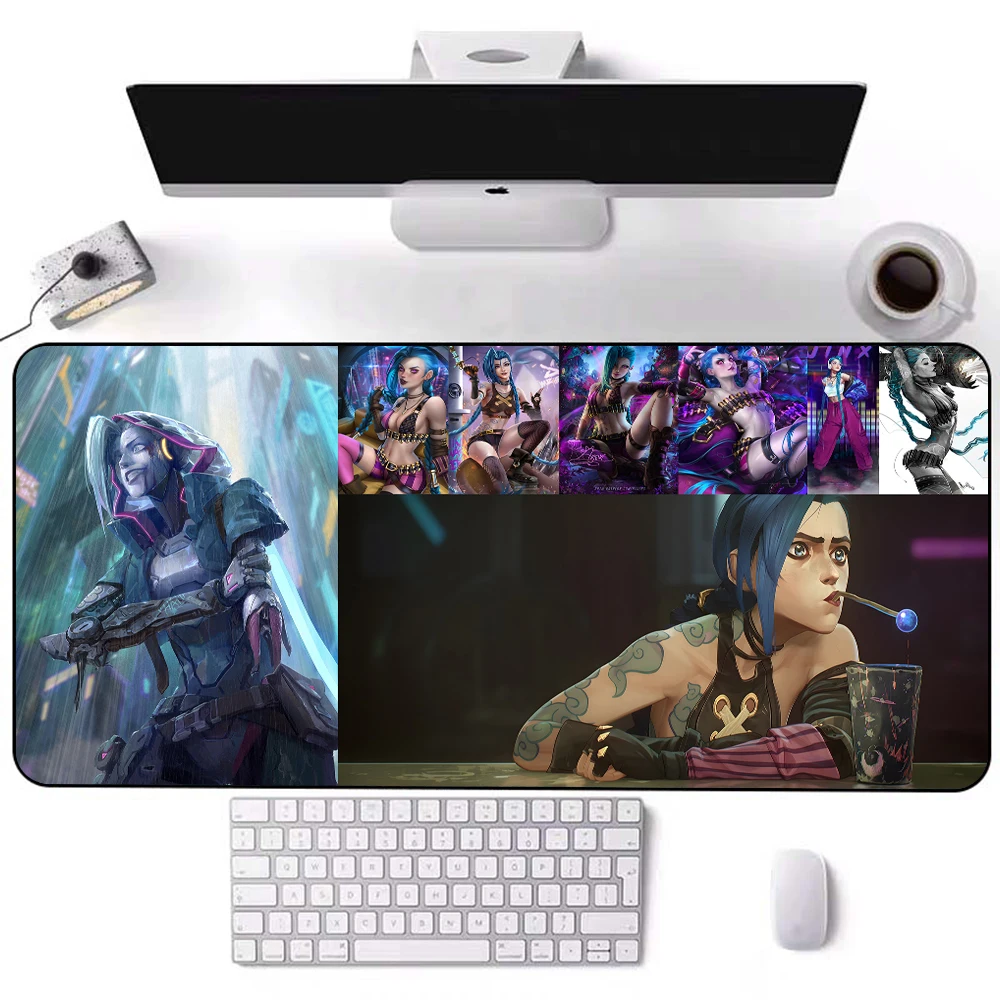 

Большой коврик для мыши Jinx, Настольный коврик для девушек, сексуальный мягкий коврик для мыши Kawaii Lol, аксессуары для стола 900 400 мм, игровой ме...