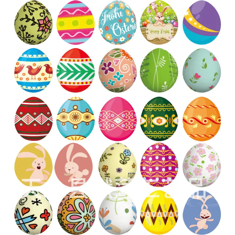 

10pcs Wooden Easter Eggs Embellishments Wood Hanging Ornaments Cutouts Bunny Chick Cutouts Hang Tags for Easter Party Decoration