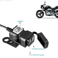 12v 24v dual usb motorbike motorcycle handlebar charger adapter waterproof power supply socket for iphone samsung huawei moto b