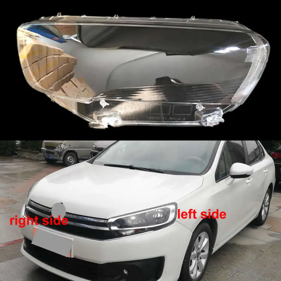 For Citroen C4 C-Quatre 2016 Headlights Shade Transparent Headlamp Cover Lamp Shell Replace Original Lampshade Plexiglass