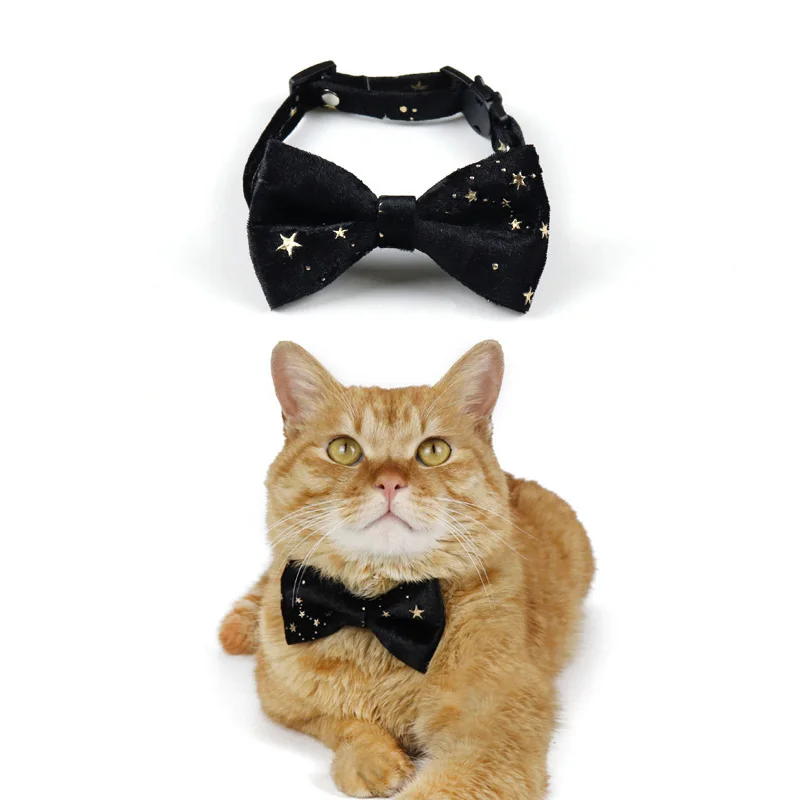 Бархатный ошейник для кошек Регулируемая безопасная Пряжка галстук-бабочка