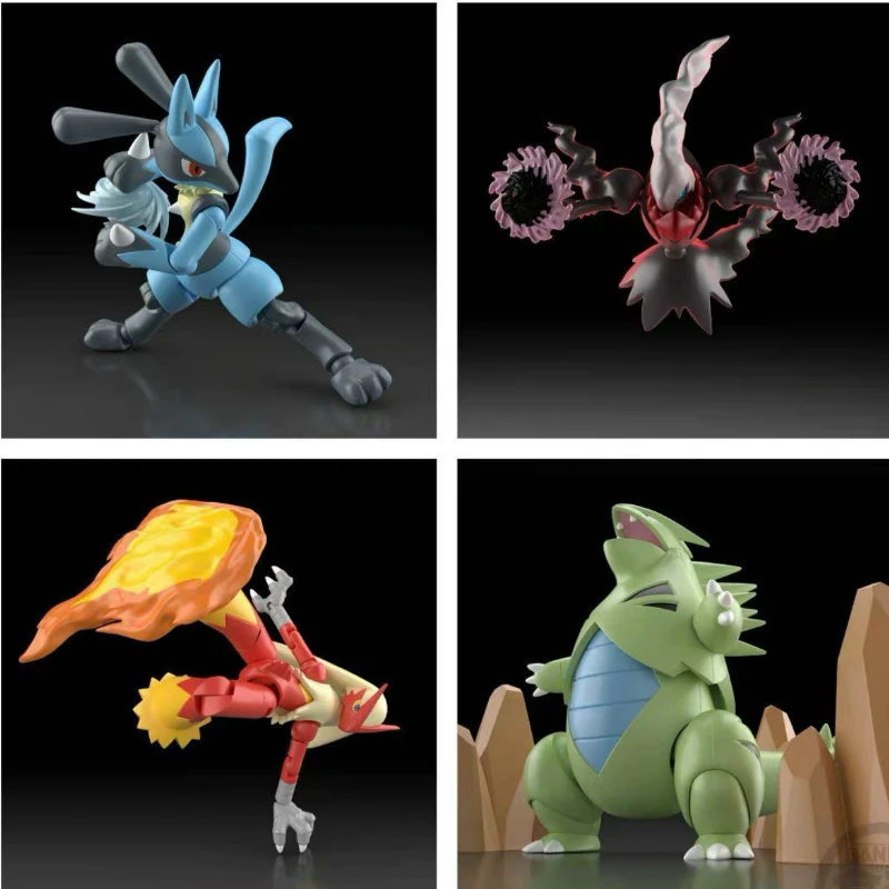 

Bandai Genuine Pokemon Anime Figures Gashapon Dolls Tyranitar Lucarioi Darkrai Blaziken Action Figure Model Toys Kids Gifts
