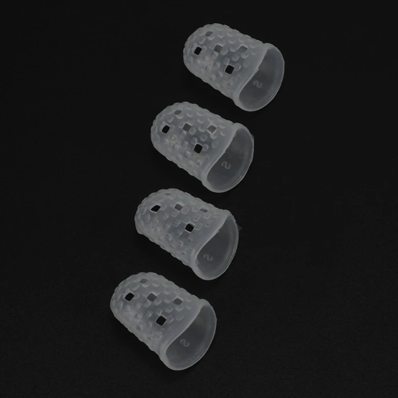 4pcs New Soft Silicone Guitar Thumb Finger Picks Protector Fingertips (Transparent S) | Parts &amp Accessories