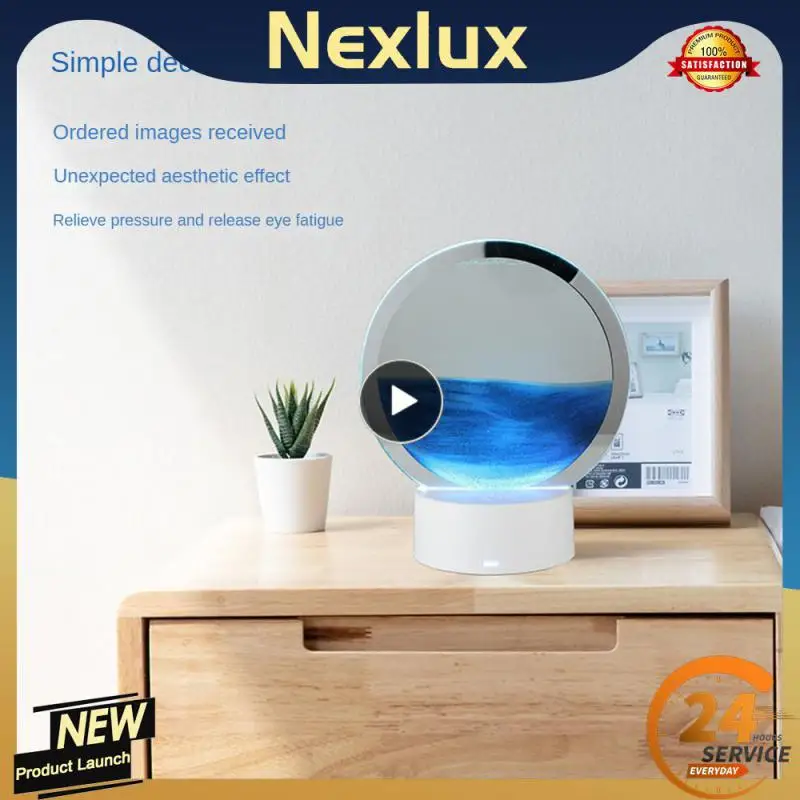 

Quicksand Painting Table Lamp Flowing Patterns 3d Effect Creative Sand Art Moving Night Lamp Craft Not Deform And Break