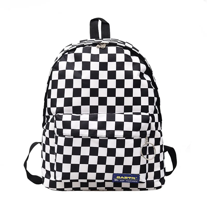 

2022 Unisex Plaid Nylon Female Travel Daypack Laptop Men Backpack Book Schoolbags Casual Rucksack Women Bag Rugzak Mochilas