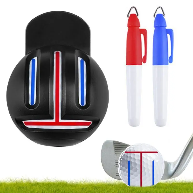 

Golf Ball Liner Clip Liner Marker Pen Template Alignment Marks Tool Putting Positioning Aids Outdoor Sport Tool For Golfer Gift