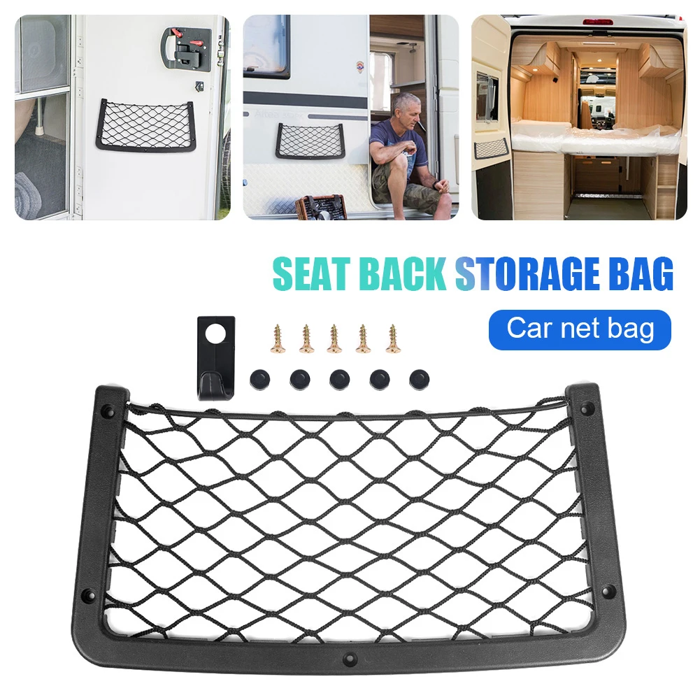 

1Pc 36x18cm Car Boot Trunk Storage Organizer Seat Net Bag Garbage Storage Bag Mobile Phone Debris Storage Bag Car Accessories