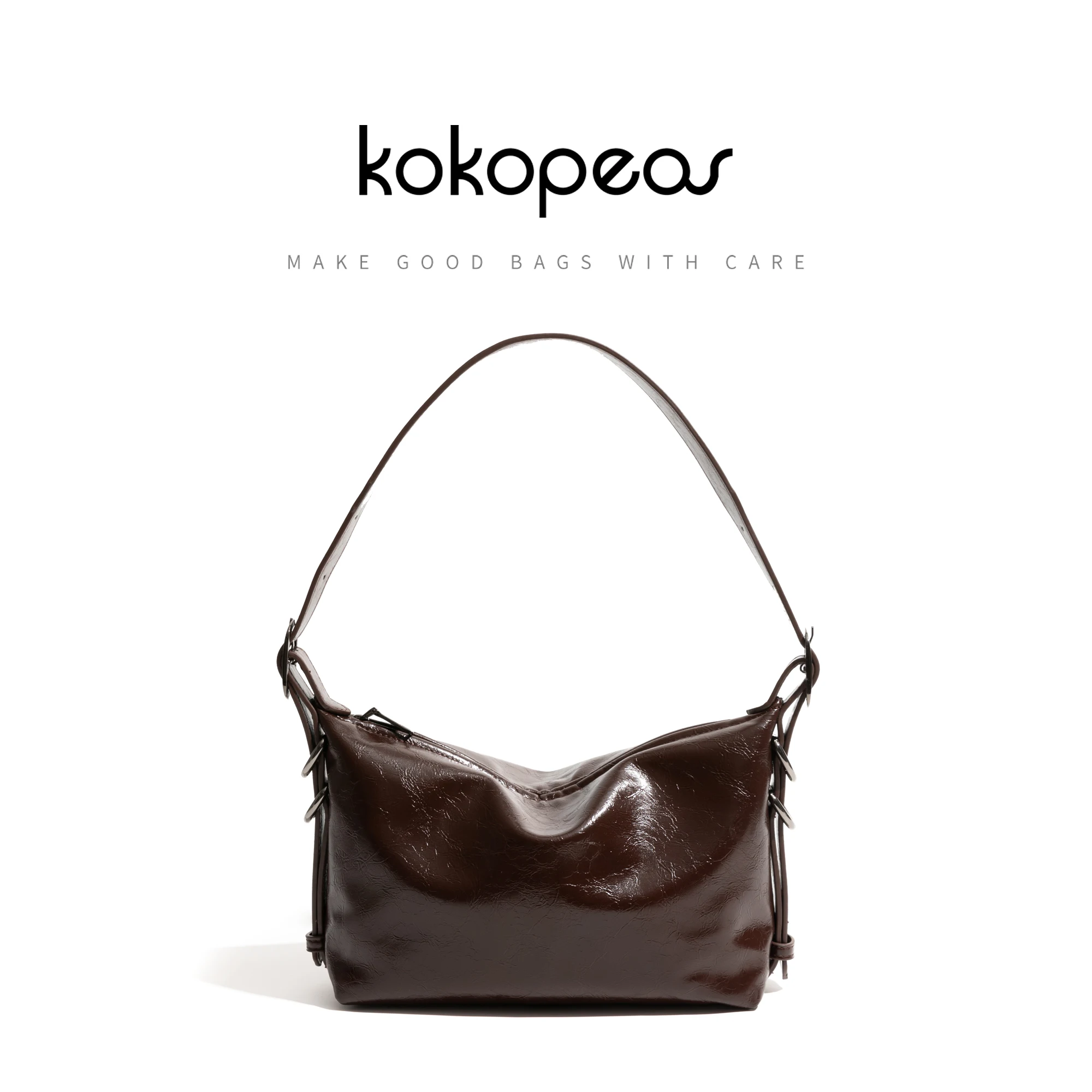 KOKOPAES винтажная квадратная сумка через плечо из искусственной кожи однотонная