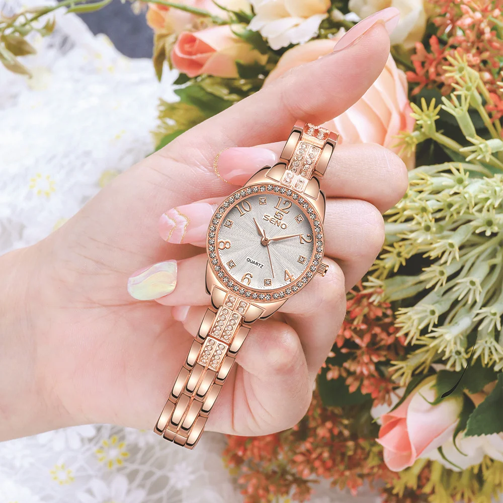 Hot Selling New Fashion Women's Quartz Watch Jewelry Buckle Atmosphere Elegant Diamond-encrusted Waterproof Watch
