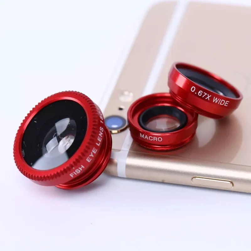 

Fisheye Phone Lens 0.67X Wide Angle Zoom Fish Eye Macro Lenses Camera Kits with Clip Lens on The Phone for Smartphone