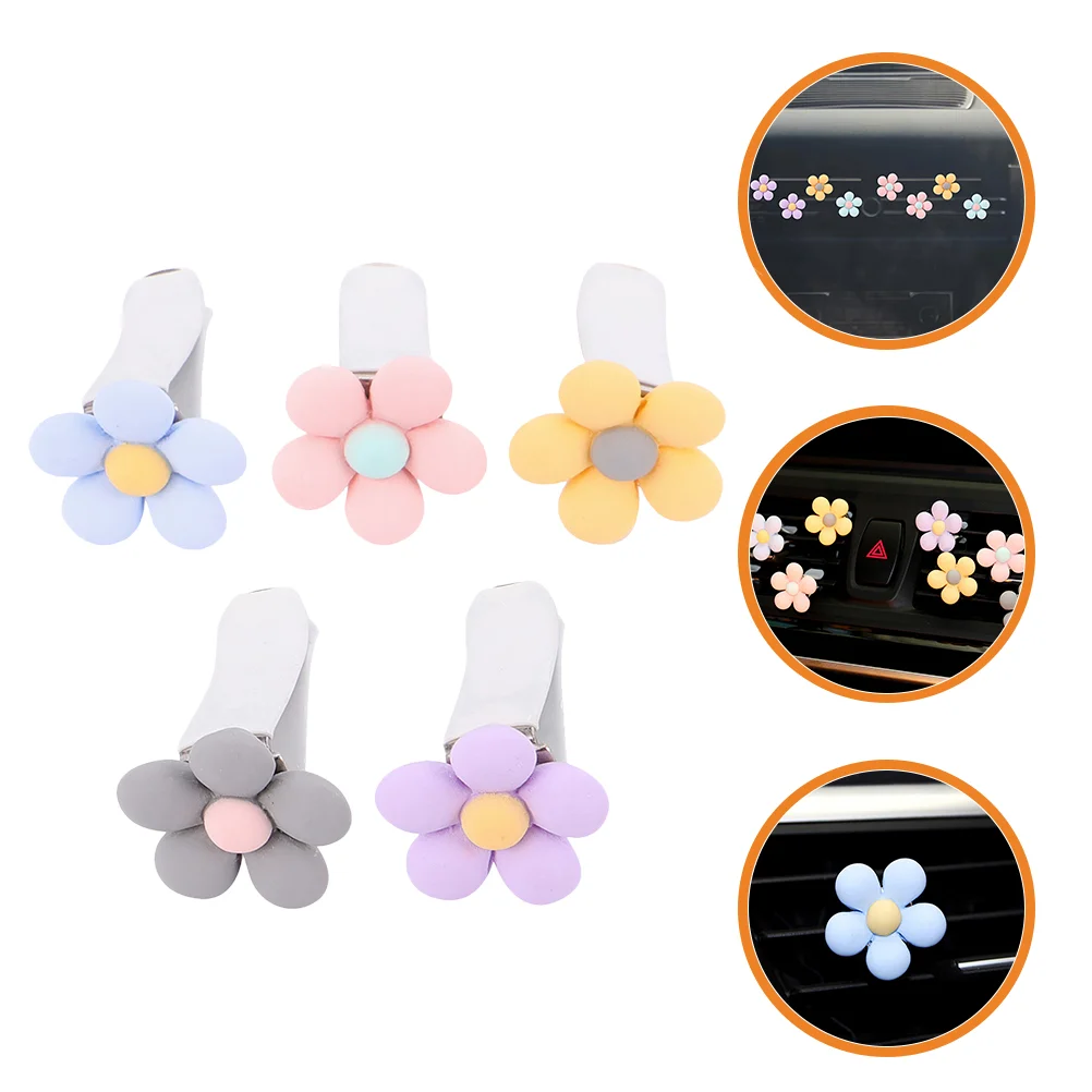 

5 Pcs Car Things Flower Car Air Freshener Car Diffuser Vent Clip Flowers Air Vent Clips Flowers Air Vent Decorations