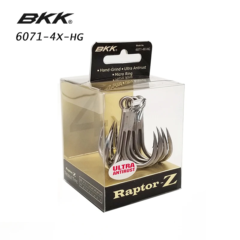

BKK Raptor-Z 6071-4X-HG Treble Fishing Hooks Strengthen Strong Carbon Steel Classic Round Bend Triple Hook For Sea Trolling