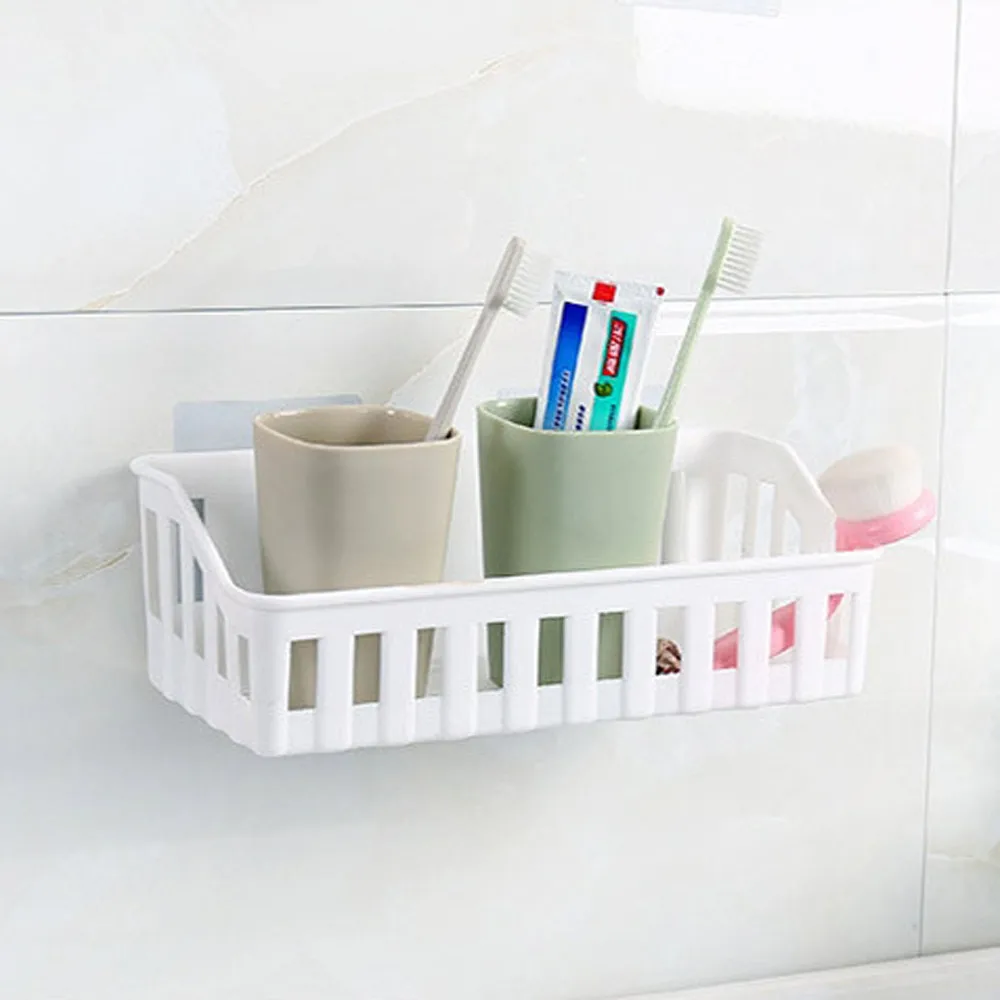 

Kitchen Bathroom Wall Storage Shelf Hanging Rack Corner Basket Holder Organizer Shampoo Holder Storage Kitchen Organizer Rack