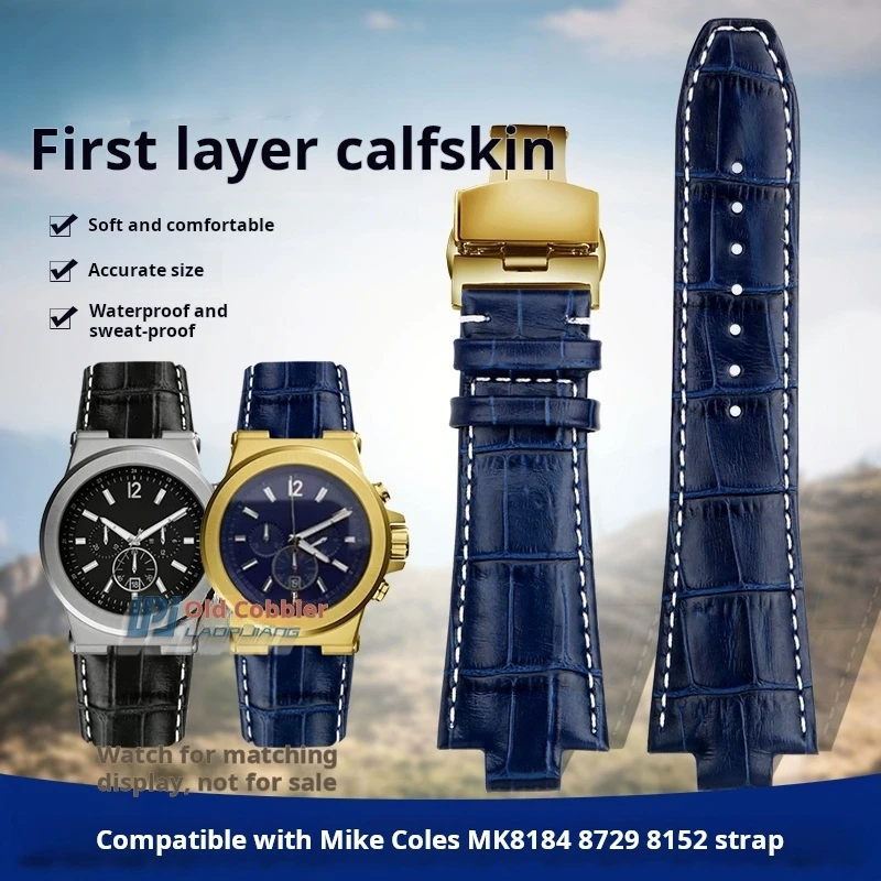Фото Ремешок для часов 29x13 из натуральной кожи для браслета Michael Kors Mk 8184 8729 9020 MK8152 MK9020 9026 8296 8445, мужской ремешок для часов из воловьей кожи №1