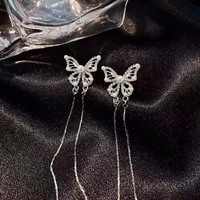vintage pearl butterfly earrings ladies temperament diamond niche earrings tassel pearl earrings fashion exquisite 2022 new