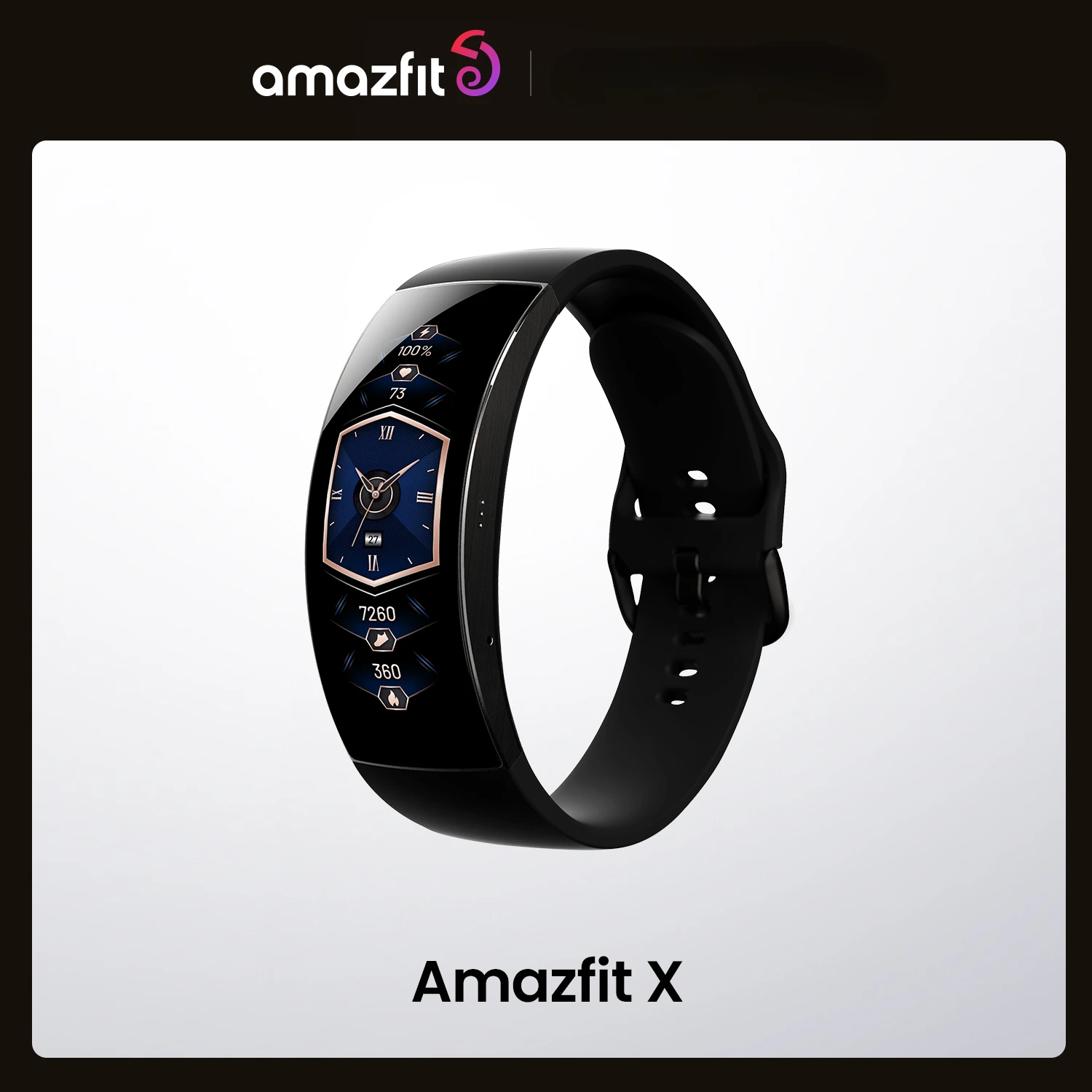

Original Amazfit X Smartwatch Curved Screen 5ATM Water Resistant Titanium Body Sleep Monitoring Global Version Multi Sports Mode