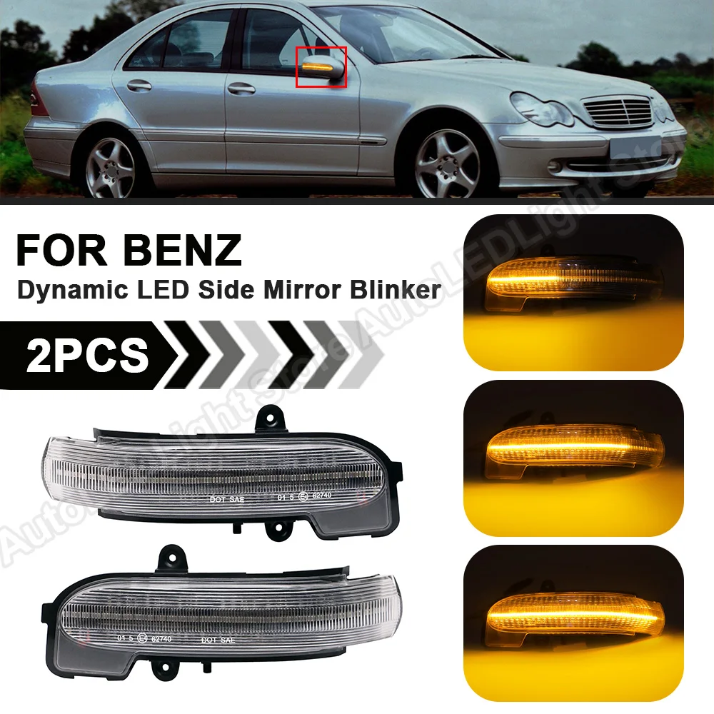 

Dynamic LED Side Mirror Blinker Lights For Benz C-Class Saloon W203 Estate T-Modell S203 Sports Coupe CL203 2PCS Signal Lamps