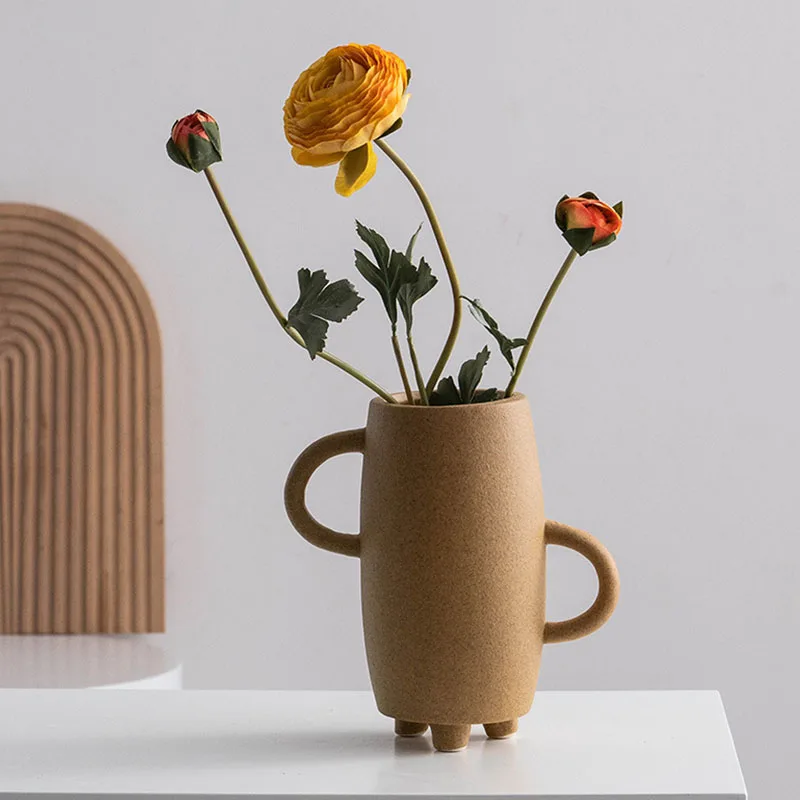 

CAPIRON Nordic Matte Cute Vase Ceramic Flower Pot Pampas Grass Dried Plant Office Bridal Shower Room Decoration Aesthetic Modern