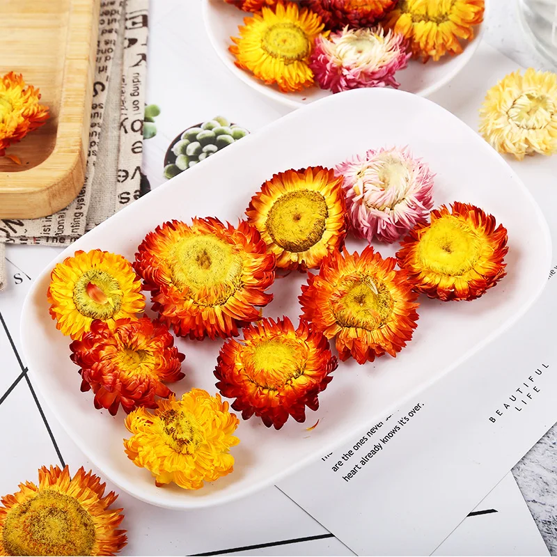 100g/300gDry Straw Chrysanthemum Heads Decorative Daisy Dried Natural Sunflower DIY Decor For Home Wedding Party Tabel Decor