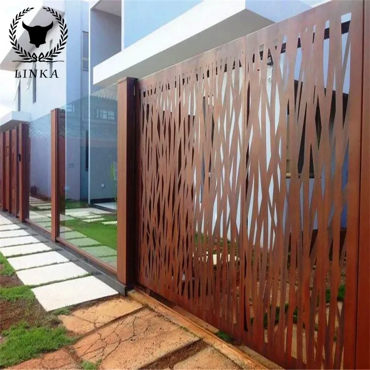 

Metal Fence Designs Aluminum laser cut metal fence panel auto sliding gates