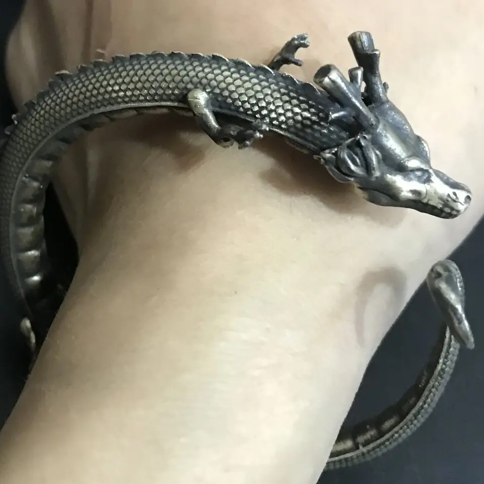 

Браслет из чистой меди с изображением дракона зодиака резьба Властный Браслет парный мужской и женский мужской браслет артефакт мужской по...