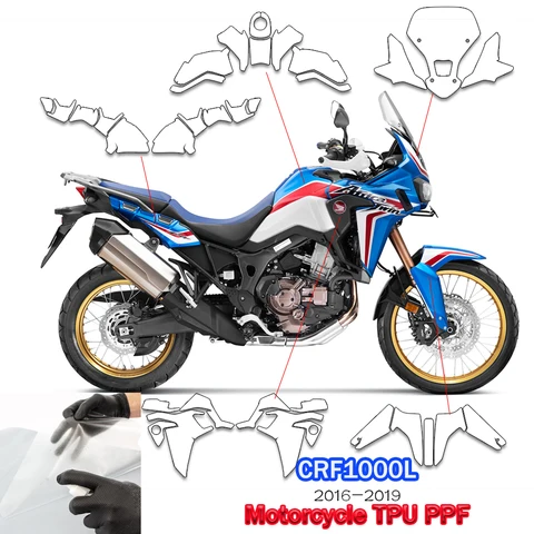 Для Honda CRF1000L PPF лобовое стекло мотоцикла защитная пленка из ТПУ CRF 1000 L Africa Twin невидимый Bodykit защитная палочка для краски