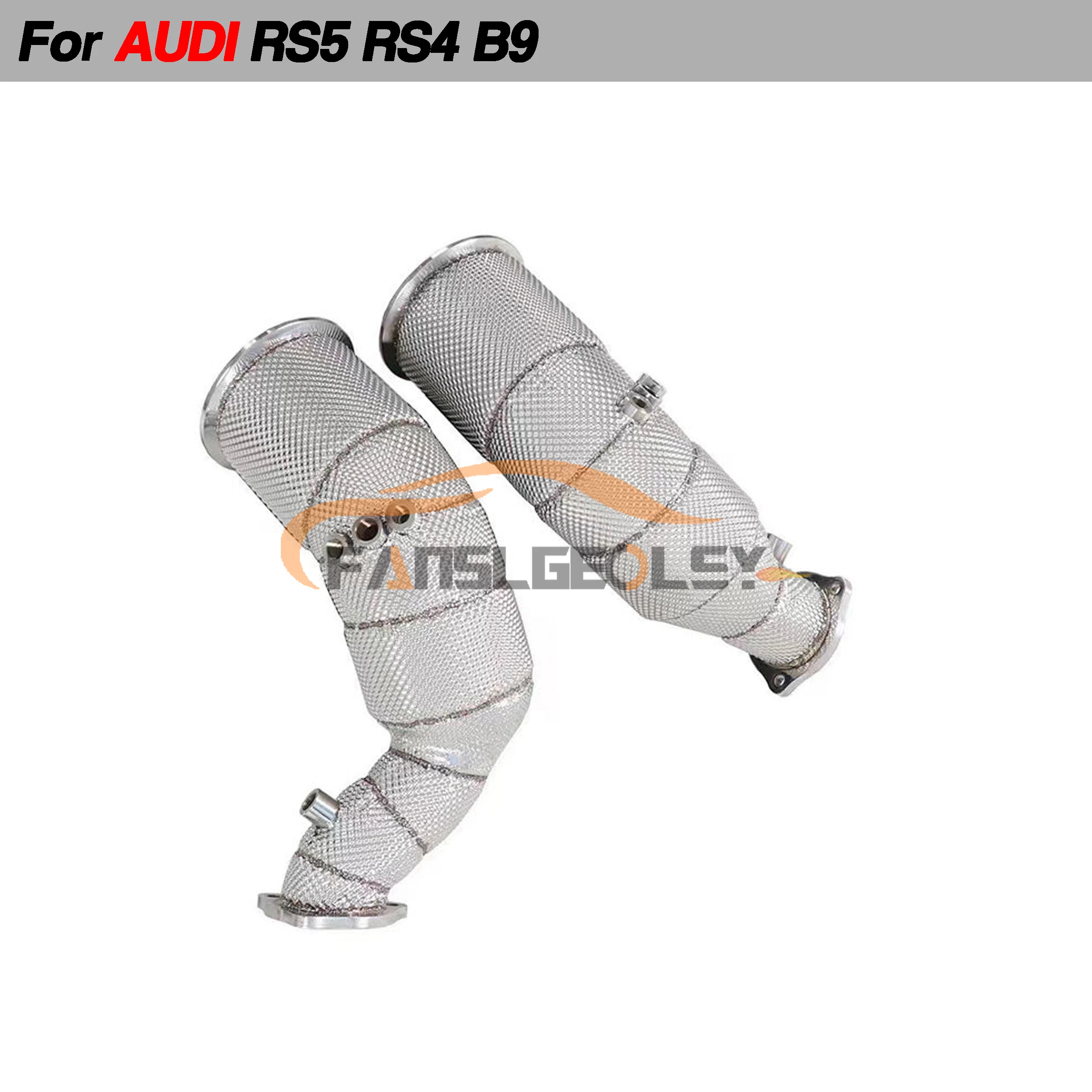 Для Audi RS4 RS5 B9 2 9 T стальная выхлопная труба с тепловым щитком и каталитическим