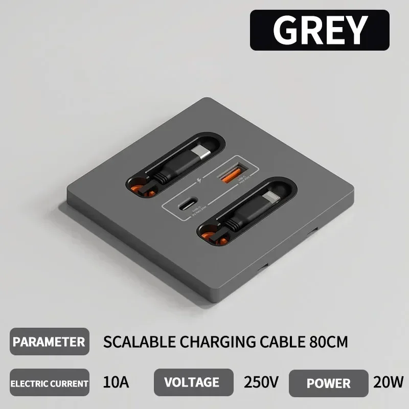 

Настенная розетка с USB кабелем 20Вт