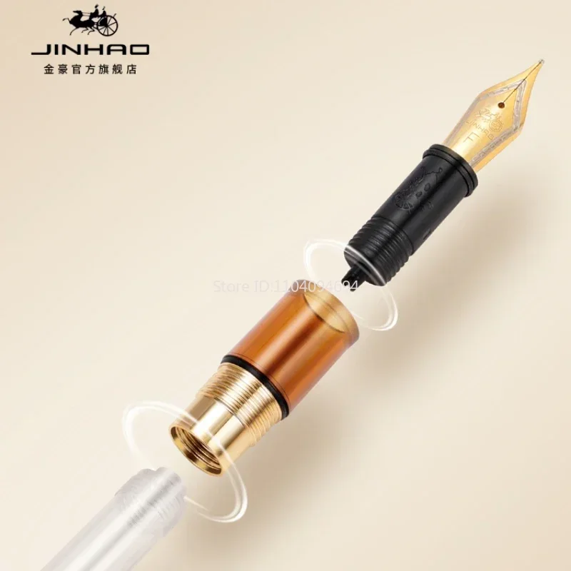JINHAO 9016 цветная металлическая перьевая ручка с прессом выдвижные перья