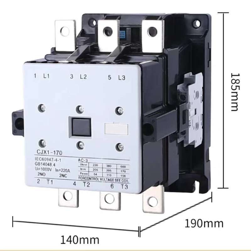 

8PCS CJX1-170A AC contactor CJX1-170 3TF52 Electrical Magnetic contactor, 3Pole switch contactors 220V