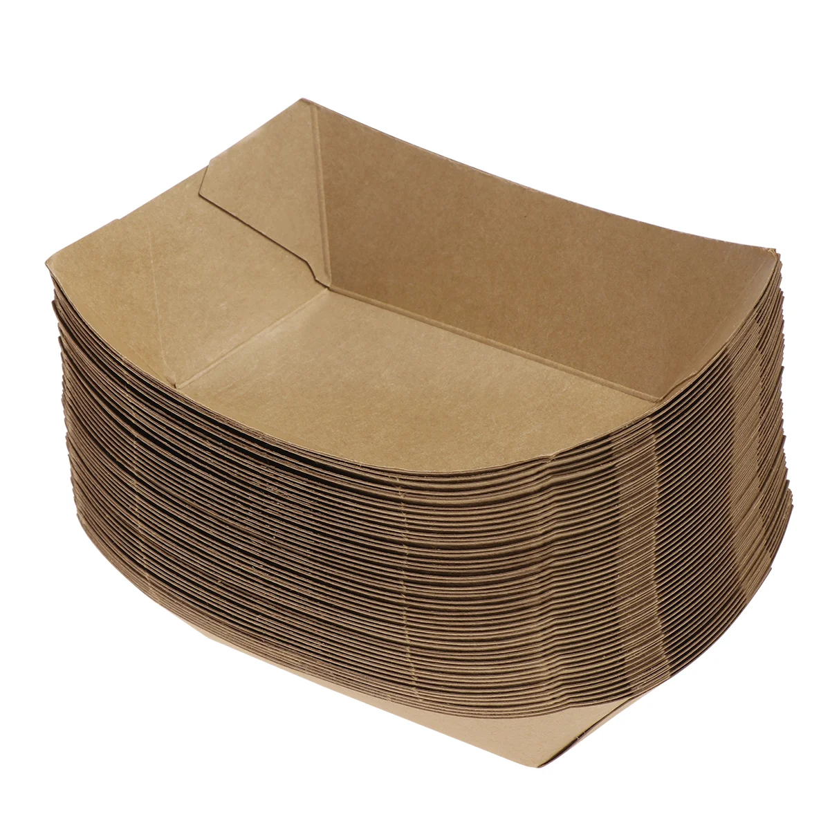 50PCS Carton for Party   Food Box Ship Shape Carton Take Out Carton  Kraft Paper Carton Lunch Salad Carton