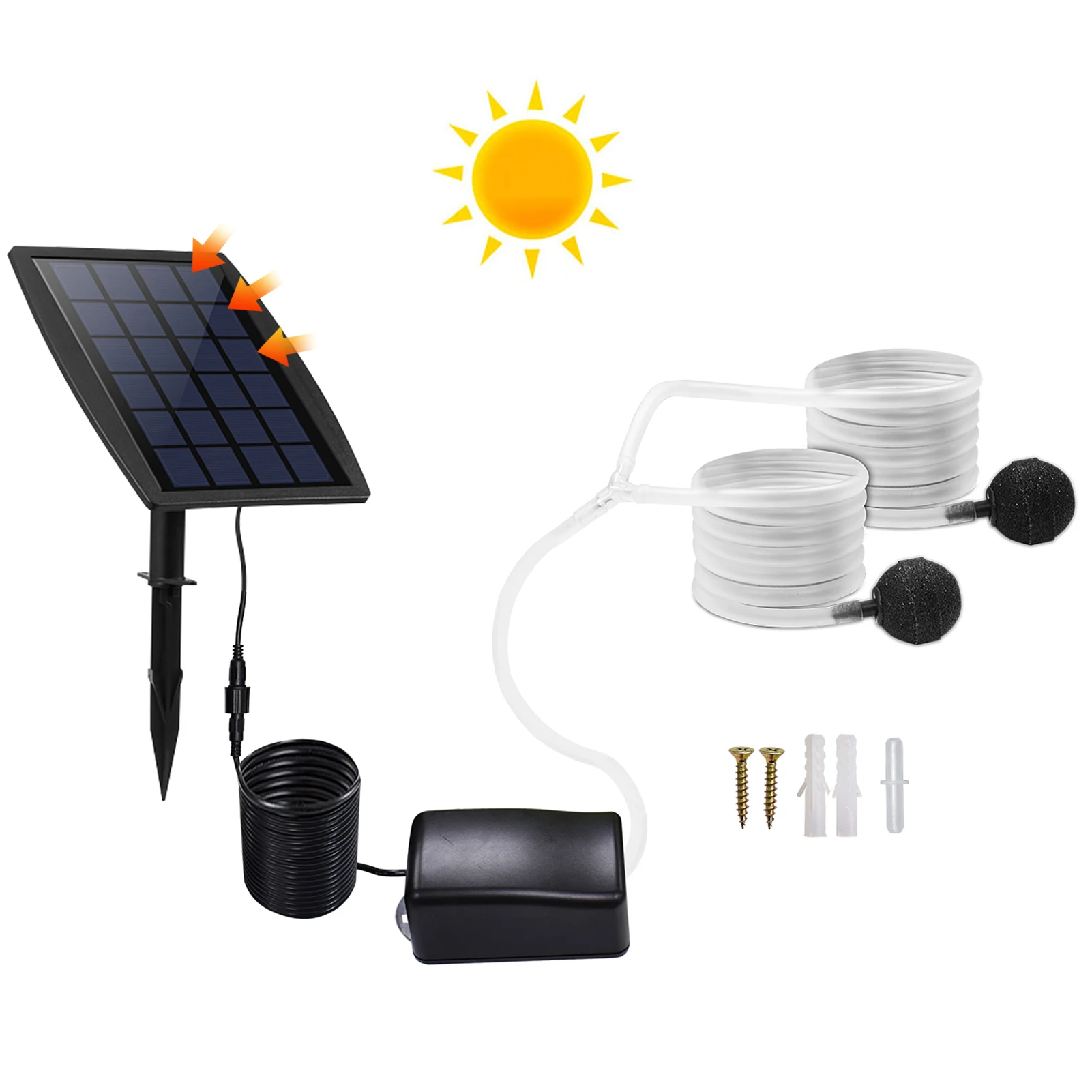 

Pond Aerator Solar Powered Air Pump Kit 2.5w Solar Oxygen Air Pump With Air Bubble Stones 3 Modes Solar Powered Air Fountain