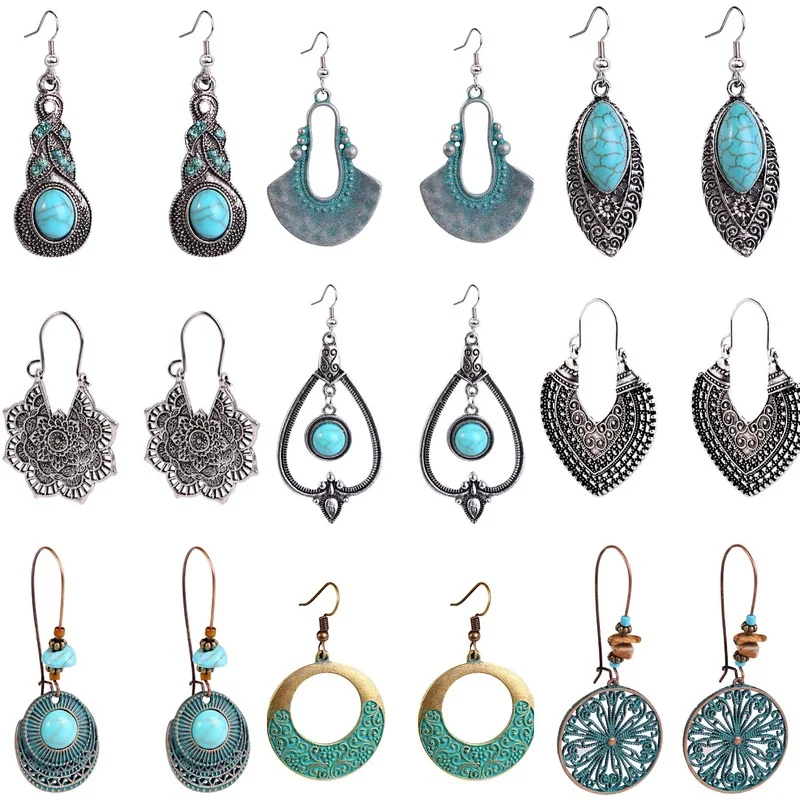 

2022 New Bohemian Earrings for Women European and American Style Luxury Retro Luxury Jewelry Earrings Set Luxury Pendant